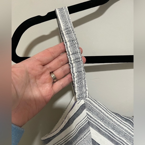 Violet Weekend Navy/Cream Stripe Cropped Jumpsuit Size 4 NEW Retro Wide Leg - Picture 8 of 13